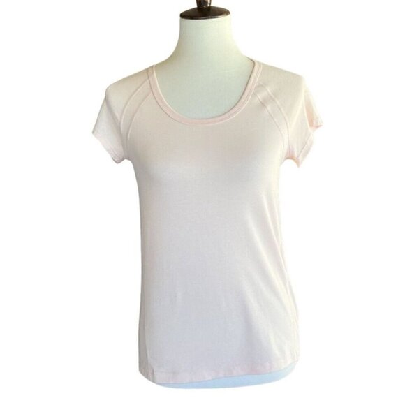 Zella Womens Light Coral Crew Neck Breathable Power Tee Size XS - Picture 2 of 12